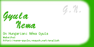 gyula nema business card